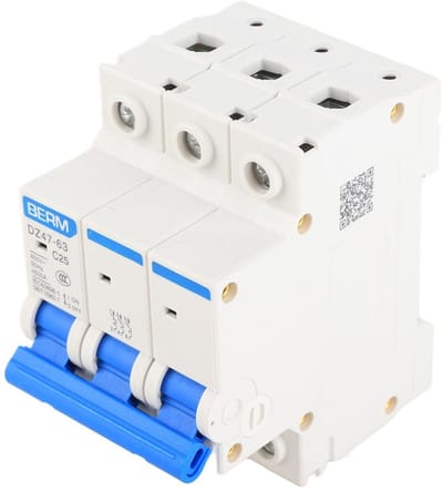 Miniatuur Stroomonderbreker 3-polig 25A 400V met Lekstroombeveiliging