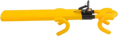 Velmio Stuurslot Auto - Stuurslot - Anti-Diefstal - Stuurslot Camper - 47-64 Cm - Incl 2 Sleutels - Geel - Auto Beveiliging - Dubbele Stang