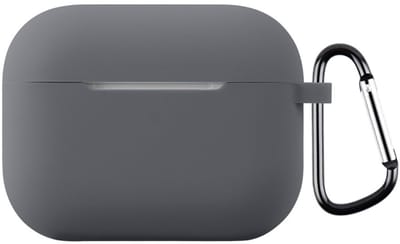 Coverup Hoesje - Geschikt voor AirPods Pro 3 Hoesje - Coverup Siliconen AirPods Case met Sleutelhanger - Donkergrijs