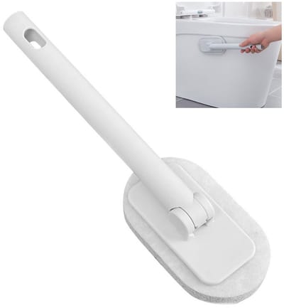 Dailygoods - Badborstel met lange handgreep, reinigingsborstel met comfortabele handgreep, multifunctionele badkamerborstel voor toilet, tegels, badkuipen