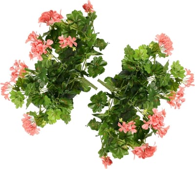 Topart Kunstbloemen boeket Oostenrijkse Geranium lichtroze 40 cm - 2x - Kunstplanten met bloemen