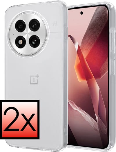 Hoesje - 2 Stuks - Geschikt voor OnePlus 13R - Sterk & Shockproof - Case Siliconen - Back Cover - Telefoon Hoes - Transparant
