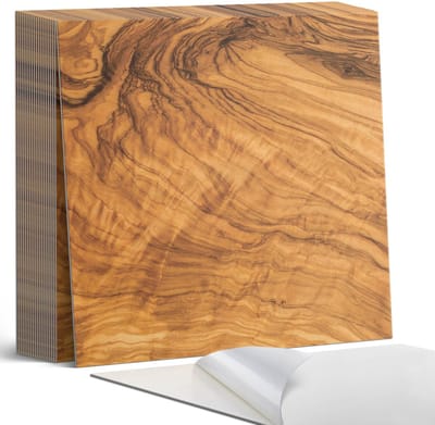 Coloray Plaktegels - Natuurlijk houtpatroon Zelfklevende Tegels - 20 cm x 20 cm - Bruin Plaktegels - 20 stuks - Vierkant PVC Tegels - Plaktegels Badkamer - Plaktegels Vloer - Vinyl Tegels - Wandtegel Zelfklevend