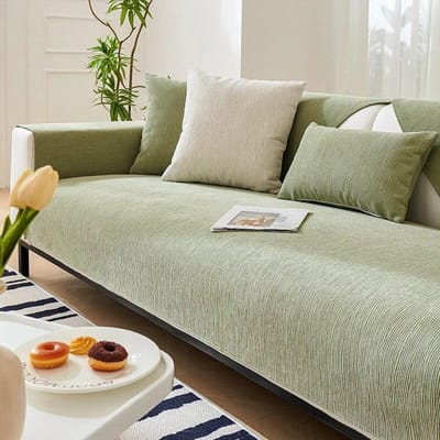 Chenille Bankhoes voor Bank 2 3 4 Zits L Vorm Antislip Hoes voor Woonkamer Meubelbeschermer W70 x L70cm 1pcs