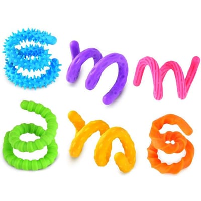 6 Stuks Rekbare Touwtjes Sensorisch Speelgoed Fidget Speelgoed Getextureerd Rekbaar Fidget Speelgoed Voor Stress Angst Voor Autistische Verlichting Ontspanning Speelgoed