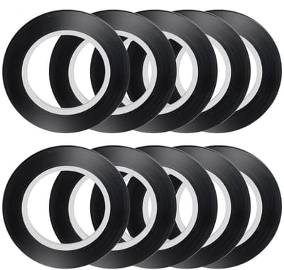 Grafische Whiteboard Tape - 10 Stuks Zwart Plakband voor Diagrams en Creatieve Projecten - 3 mm Breed