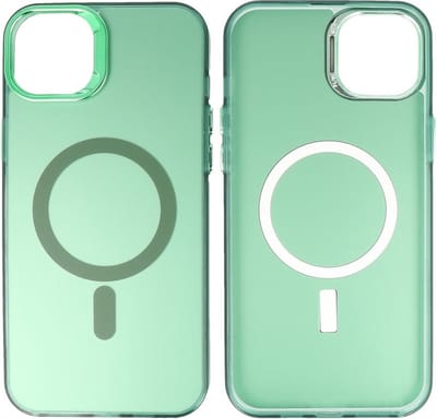 Magsafe Hoesje Geschikt voor de iPhone 16 - Magnetic Fashion Backcover Telefoonhoesje - Donker Groen