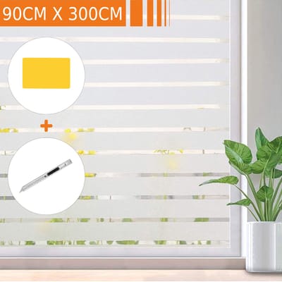 Simple Fix Raamfolie - 90x300cm - Decoratiefolie - Plakfolie - Anti Inkijk - Statisch - Isolerend -  Gestreept