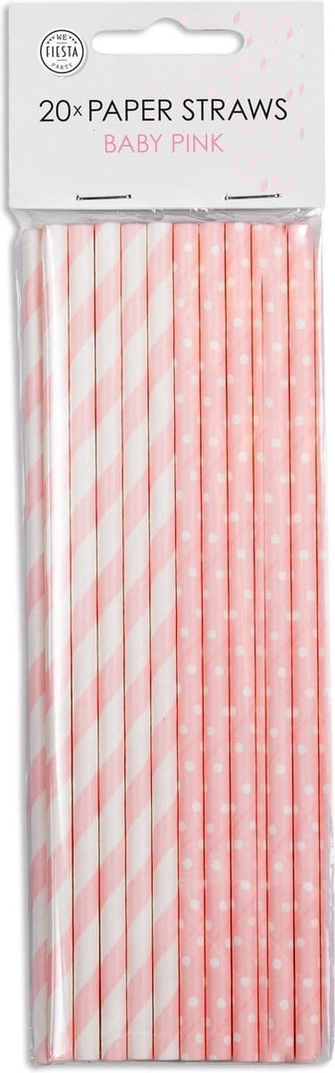 Papieren pink roze-rietjes.
