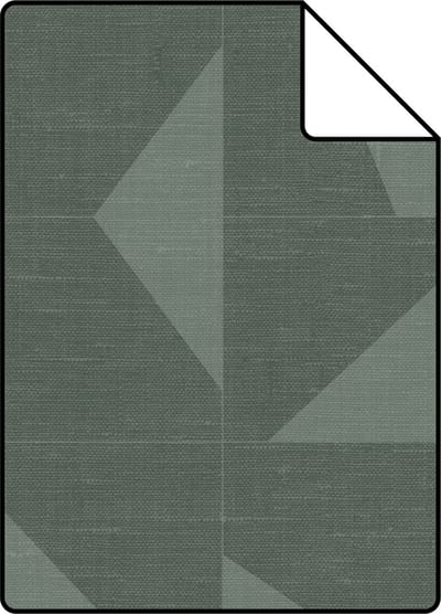 Proefstaal Origin Wallcoverings behang grafisch motief met geweven structuur groen - 26,5 x 21 cm - 347755-S