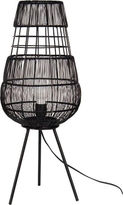 Clayre & Eef Vloerlamp Ø 20x59 cm Zwart IJzer