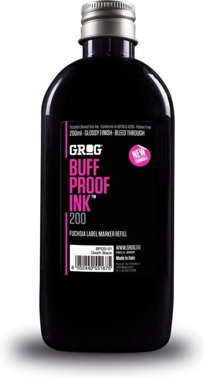 Grog Buff Proof 200ml Refill Ink - Death Black