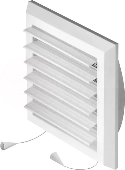 Ventilatierooster met Hor en Lamellen Ø 100 mm - Wit of Bruin - Ventilatieafdekking
