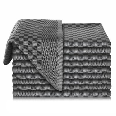 Keukenhanddoeken 10er Pack - Droogdoeken uit 100% katoen super absorberend - Oeko-TEX gecertificeerd - 70 x 45 cm Zwart