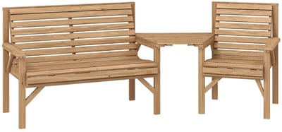 Tuinset - Tuinbank - Loungeset met 2-Zitsbank, 1 Stoelen - Tuinmeubelset voor 3 Personen - Tuinbank - Zitset - Tuinsalon - Zitgroep - voor Terras, Balkon, Tuin - Grijs