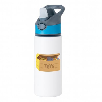 Hacebo® - Speelgoed waterfles met rietje blauw - Kind - baby's - Speelgoed box - toys - cadeau voor een peuter - water fles - 650ML