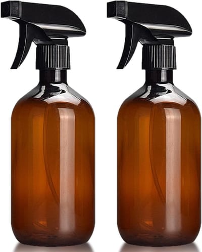 Set van 2 Amber Sprayflessen van 300ml - Herbruikbare Vernevelaars voor Planten, Schoonmaak en Haarverzorging