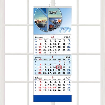 Kalender 2026 - 3 Maanden Planner - Thuis Planning - Verticaal Ontwerp - 33x835x1cm