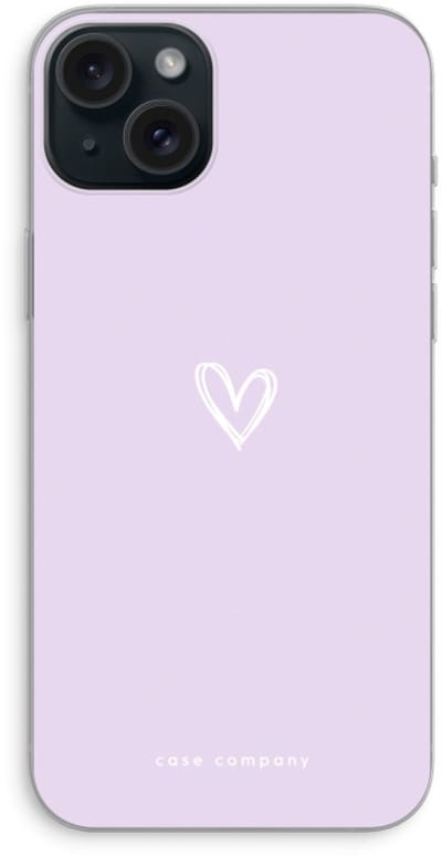 Case Company® - Hoesje geschikt voor iPhone 15 Plus hoesje - Klein hartje paars - Soft Cover Telefoonhoesje - Bescherming aan alle Kanten en Schermrand