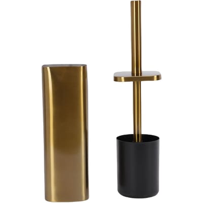 Brosse à Toilettes et Support en Acier Inoxydable Anti-éclaboussures Sur Pied Nettoyeur de Cuvette de Toilette Brosse pour Salle de Bain Nettoyage en Profondeur brown