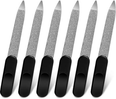 Vijl metalen nagelvijl voor natuurlijke nagels professionele dubbelzijdige nagelvijl roestvrij staal vingernagelvijlen met handvat zwart manicure vijl nagelgereedschap voor