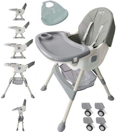 4-in-1 Kinderstoel voor Baby's - Verstelbare Kinderstoel met Voetsteun en Tafel - Opvouwbare Kinderstoel - Ligfunctie - Geschikt voor 6 maanden en ouder