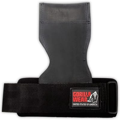 Gorilla Wear Lifting Grips - Professionele Fitness Grips & Polssteun - Gripversterkers voor Deadlifts & Rows - 1 Paar - One Size - Zwart