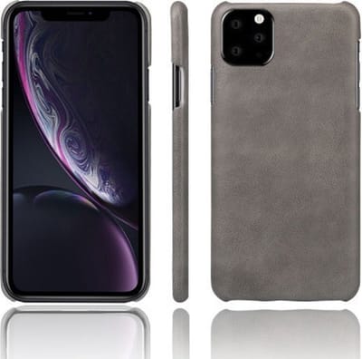 ShieldCase Hoesje geschikt voor Apple iPhone 12 Pro Max 6.7 inch vintage leren hoesje - grijs - Stijlvolle Beschermcase - Hoogwaardige Leren Bescherming - Duurzaam en Klassiek Design - Elegante Telefoonhoes