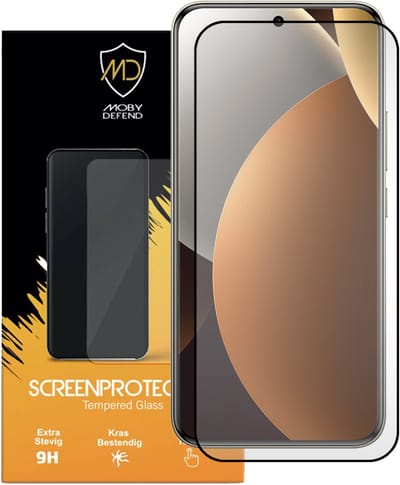 MobyDefend Screenprotector - Geschikt voor Xiaomi Redmi Note 15 Pro Plus 5G - Screensaver Met Zwarte Randen - Gehard Glas