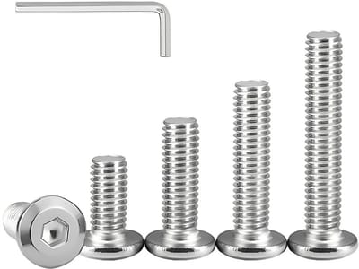 10 Stuks Platte Kop Zeskant Inbusschroeven M8 x 25mm - Volledige Draad 304 Roestvrijstalen Bouten Machine Schroeven Volledige Draad Met Inbussleutel