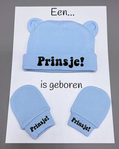 kraamcadeau brievenbus - baby muts - baby handschoenen - rechtstreekse verzending - geboorte