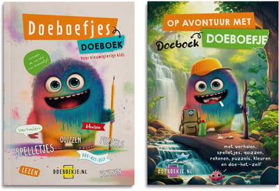2 Doeboeken voor kids: Doeboefjes Doeboek en Op Avontuur met Doeboefje - spelen en leren, verhaaltjes, puzzels, quizzen, knutselen, spelletjes - 7 tot 12 jaar - leuk voor de vakantie
