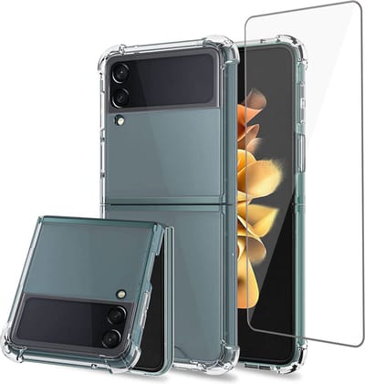 Hoesje geschikt voor Samsung Galaxy Z Flip 4 + Screenprotector – Tempered Glass - Extreme Shock Case Transparant