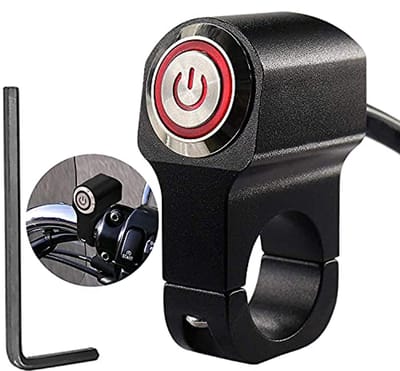 Waterdichte 12V Stuurknopschakelaar voor Motorfiets of ATV - 22 mm