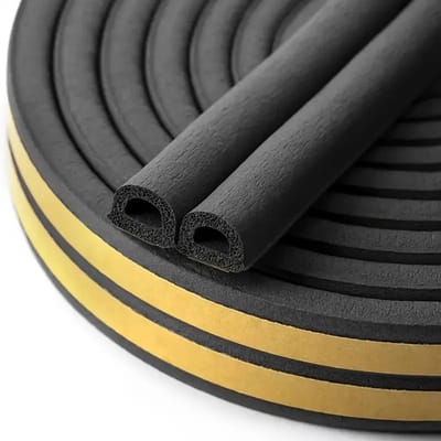 Sealing tape voor deuren en ramen - zelfklevende rubberen foamstrip - geluiddempende isolatie - 10 meter zwart - ShopVlot