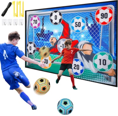 Voetbalset voor kinderen, voetbaldoelspel voor binnen en buiten, met klittenbandballen, paasverjaardagscadeau voor jongens en meisjes van 3, 4, 5, 6, 7, 8 jaar
