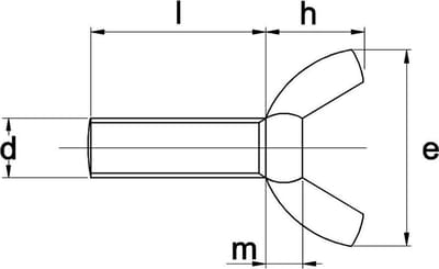 Vleugelschroef Din316 M10X40 Elvz - 50 stuks
