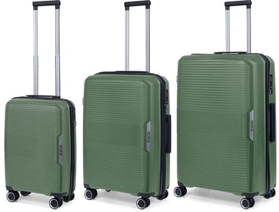 TravelZ Swinger Kofferset 3-delig- Lichtgewicht koffers met TSA-slot - Groen