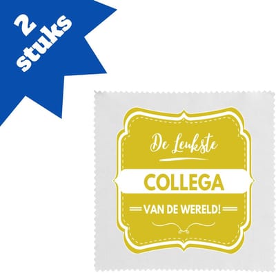 Akyol - de leukste collega van de wereld brillendoekjes - Collega - iemand die een collega is - leukste ooit - werk - collega - verjaardagscadeau - kado - gift - geschenk - afscheidscadeau - welkomscadeau - verrassing - 17,8 bij 17,8 cm - 2 stuks