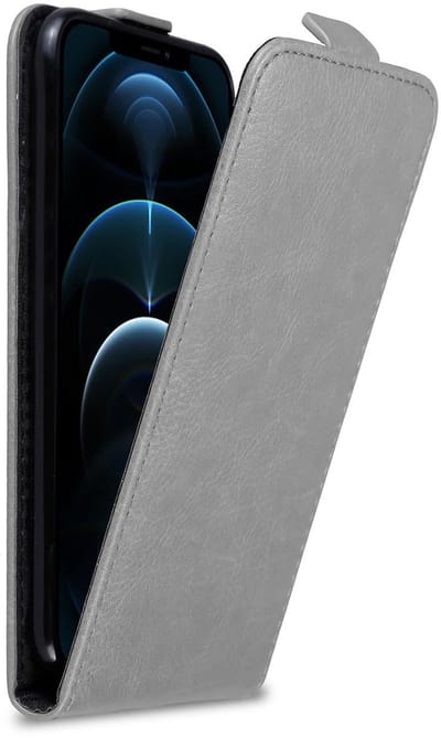 Cadorabo Hoesje geschikt voor Apple iPhone 12 PRO MAX in TITANIUM GRIJS - Beschermhoes in flip design Case Cover met magnetische sluiting