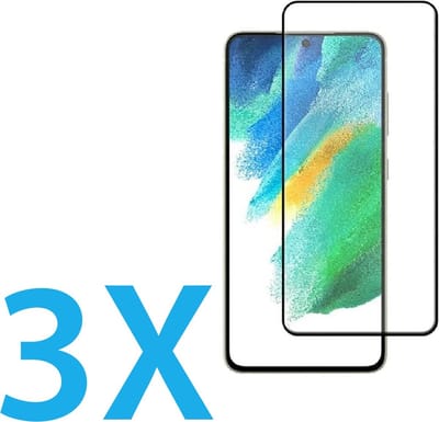 Volledige Glasplaatje Geschikt voor: Samsung Galaxy S21 - Full Screenprotector 3x - screen protector - volledige glas - bescherming - beschermglas - ZT Accessoires