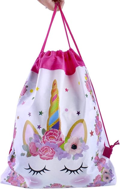 *** 2x Unicorn Gymtas Rainbow Zwemtas - Duo Eenhoorn Tas - Regenboog Rugzak - Trekkoord - van Heble® ***