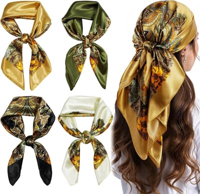 Elegante Zijden Sjaal voor Vrouwen, Gedrukt Mode Neckerchief, Perfect voor Slapen, Dagelijks Gebruik en Feestjes, Ideaal als Accessoire en Decoratie