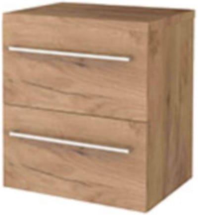 Basic-Line Start 46 Badkamermeubelset - 60 x 46 cm - Met Grepen - 2 Lades - Wastafelblad - Whisky Oak