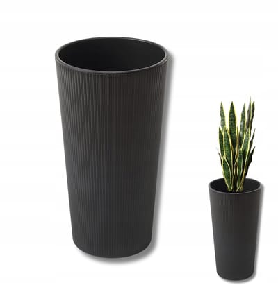 Lilia Jumper Pot Z Wkładem Ø19cm H36cm Mat Zwart