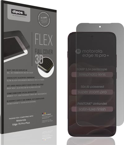 dipos FLEX – Matte Privacy Screenprotector geschikt voor Motorola Edge 70 Pro Plus | Volledige Schermbescherming | Case-Friendly