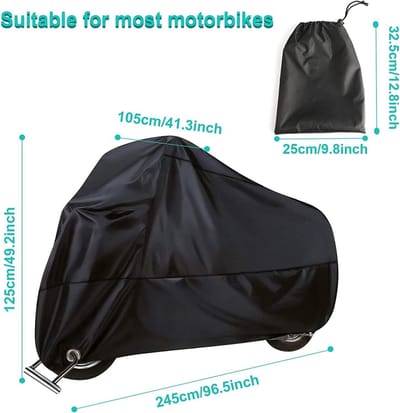 Nevolis Waterproof Motorcycle Cover Large XXL Durable Sun Protection Dust Snow Wind Rain Cover for Motorcycles Scooters Trunk XXL Bike Motorbike Outdoor Cover .