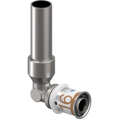 Uponor S-Press Plus pers kniekoppeling radiator 15x16mm 350mm