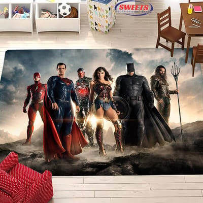 NR.5 DC Batman Thema Tapijt Nieuwe Release!Antislip Geluidsisolatie, Kleed voor Woonkamer Kinderkamer Kantoorruimtes, Duurzame Mat 150x220cm (59x86in)