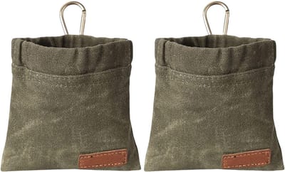 Dailygoods- Snackzakken 2 stuks - Draagbare Voederzak - Hondenvoer Accessoires - Waterdicht - Duurzaam Linnen - 11 x 12 cm